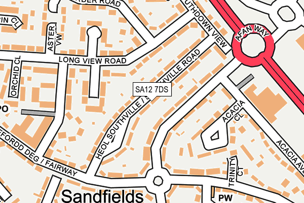 SA12 7DS map - OS OpenMap – Local (Ordnance Survey) SA12 7DS map - OS OpenMap – Local (Ordnance Survey)
