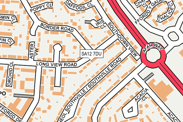 SA12 7DU map - OS OpenMap – Local (Ordnance Survey) SA12 7DU map - OS OpenMap – Local (Ordnance Survey)