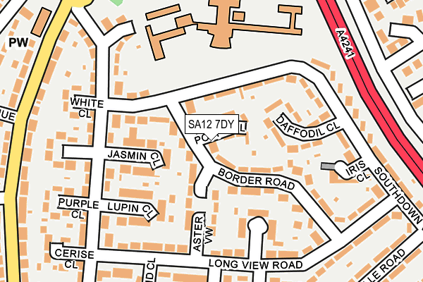 SA12 7DY map - OS OpenMap – Local (Ordnance Survey) SA12 7DY map - OS OpenMap – Local (Ordnance Survey)