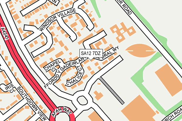 SA12 7DZ map - OS OpenMap – Local (Ordnance Survey) SA12 7DZ map - OS OpenMap – Local (Ordnance Survey)