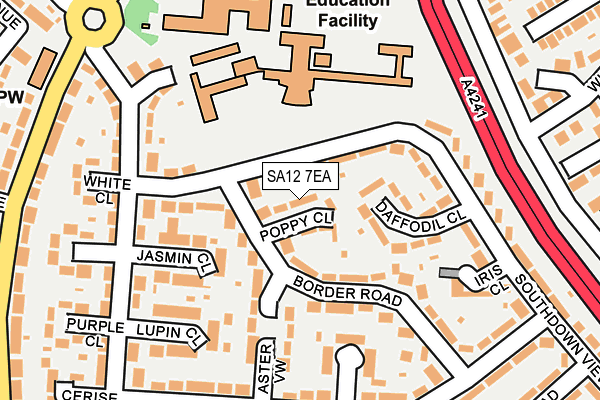 SA12 7EA map - OS OpenMap – Local (Ordnance Survey) SA12 7EA map - OS OpenMap – Local (Ordnance Survey)