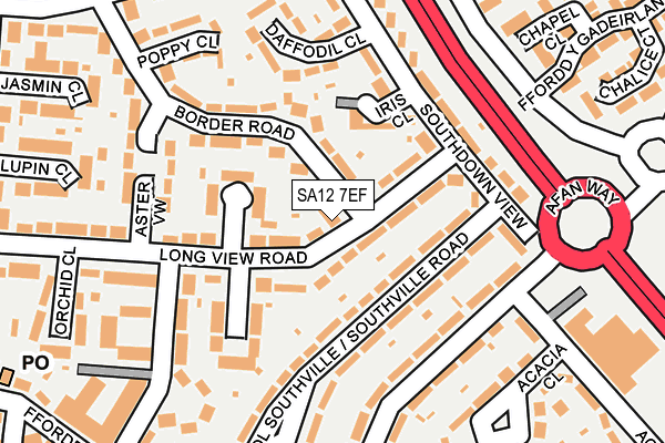 SA12 7EF map - OS OpenMap – Local (Ordnance Survey) SA12 7EF map - OS OpenMap – Local (Ordnance Survey)