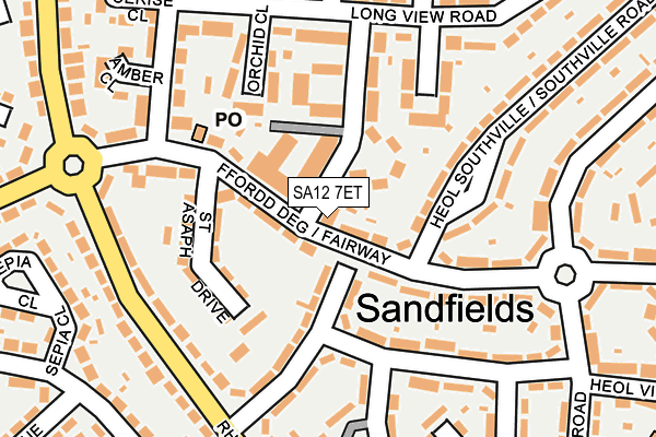 SA12 7ET map - OS OpenMap – Local (Ordnance Survey) SA12 7ET map - OS OpenMap – Local (Ordnance Survey)