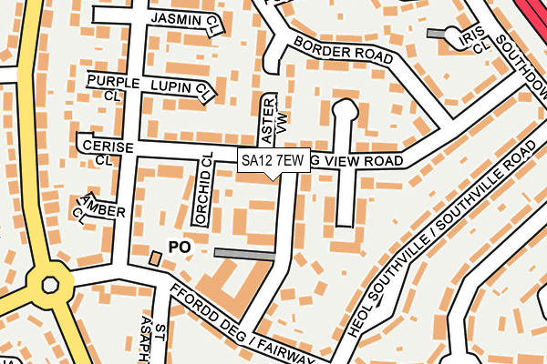 SA12 7EW map - OS OpenMap – Local (Ordnance Survey) SA12 7EW map - OS OpenMap – Local (Ordnance Survey)