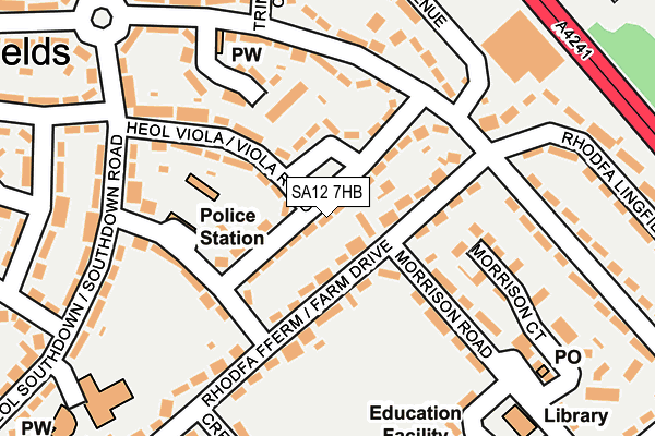 SA12 7HB map - OS OpenMap – Local (Ordnance Survey) SA12 7HB map - OS OpenMap – Local (Ordnance Survey)