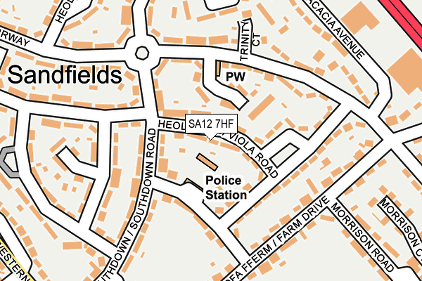 SA12 7HF map - OS OpenMap – Local (Ordnance Survey)