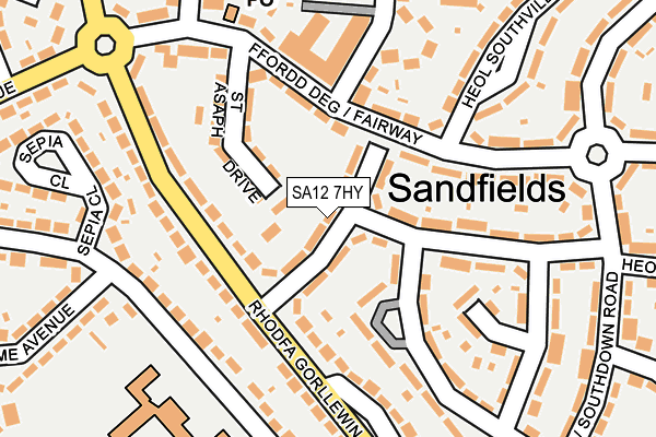 SA12 7HY map - OS OpenMap – Local (Ordnance Survey) SA12 7HY map - OS OpenMap – Local (Ordnance Survey)