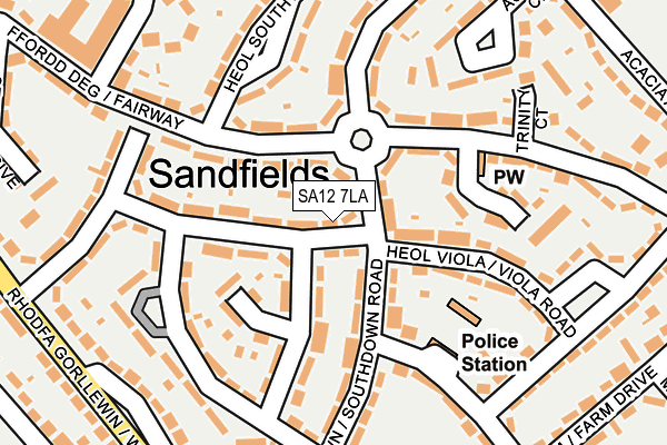 SA12 7LA map - OS OpenMap – Local (Ordnance Survey) SA12 7LA map - OS OpenMap – Local (Ordnance Survey)