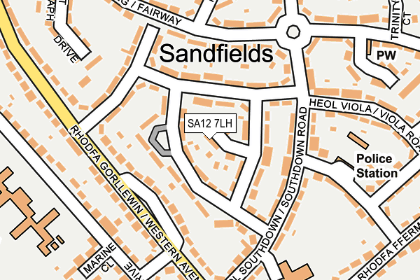 SA12 7LH map - OS OpenMap – Local (Ordnance Survey)