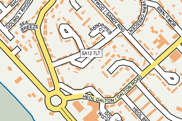 SA12 7LT map - OS OpenMap – Local (Ordnance Survey) SA12 7LT map - OS OpenMap – Local (Ordnance Survey)
