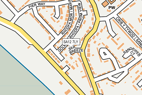 SA12 7LY map - OS OpenMap – Local (Ordnance Survey) SA12 7LY map - OS OpenMap – Local (Ordnance Survey)