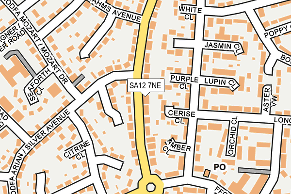 SA12 7NE map - OS OpenMap – Local (Ordnance Survey) SA12 7NE map - OS OpenMap – Local (Ordnance Survey)