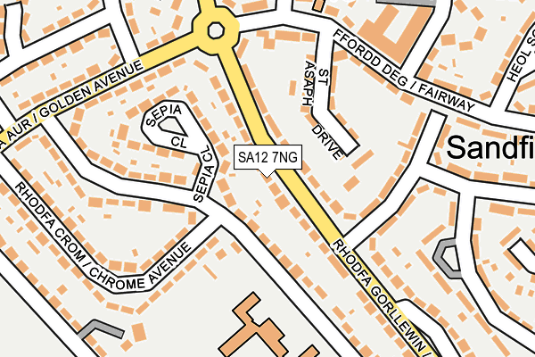 SA12 7NG map - OS OpenMap – Local (Ordnance Survey) SA12 7NG map - OS OpenMap – Local (Ordnance Survey)