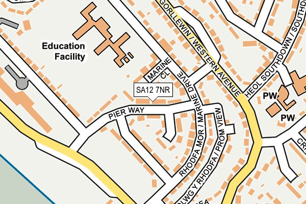 SA12 7NR map - OS OpenMap – Local (Ordnance Survey) SA12 7NR map - OS OpenMap – Local (Ordnance Survey)