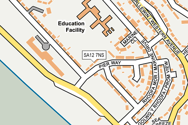 SA12 7NS map - OS OpenMap – Local (Ordnance Survey) SA12 7NS map - OS OpenMap – Local (Ordnance Survey)