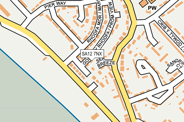 SA12 7NX map - OS OpenMap – Local (Ordnance Survey) SA12 7NX map - OS OpenMap – Local (Ordnance Survey)