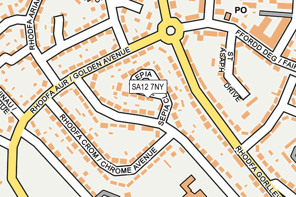 SA12 7NY map - OS OpenMap – Local (Ordnance Survey) SA12 7NY map - OS OpenMap – Local (Ordnance Survey)