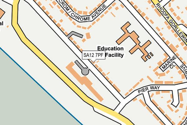 SA12 7PF map - OS OpenMap – Local (Ordnance Survey) SA12 7PF map - OS OpenMap – Local (Ordnance Survey)