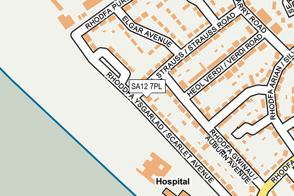 SA12 7PL map - OS OpenMap – Local (Ordnance Survey) SA12 7PL map - OS OpenMap – Local (Ordnance Survey)