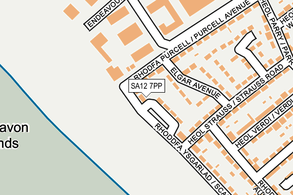 SA12 7PP map - OS OpenMap – Local (Ordnance Survey) SA12 7PP map - OS OpenMap – Local (Ordnance Survey)