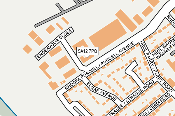 SA12 7PQ map - OS OpenMap – Local (Ordnance Survey) SA12 7PQ map - OS OpenMap – Local (Ordnance Survey)