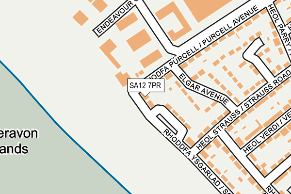 SA12 7PR map - OS OpenMap – Local (Ordnance Survey) SA12 7PR map - OS OpenMap – Local (Ordnance Survey)