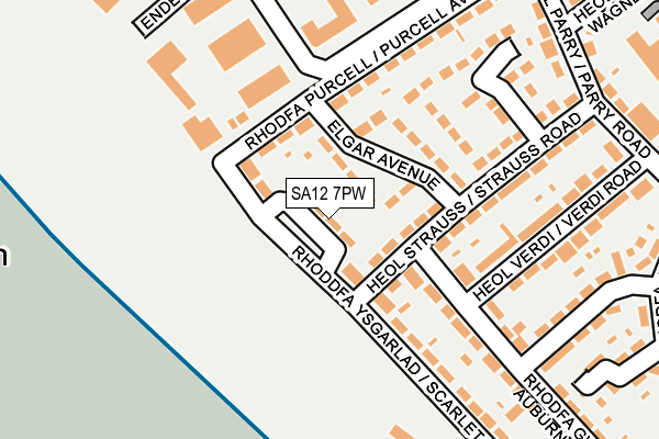 SA12 7PW map - OS OpenMap – Local (Ordnance Survey) SA12 7PW map - OS OpenMap – Local (Ordnance Survey)