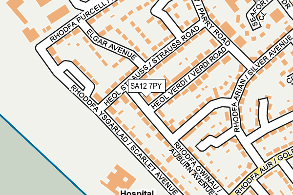 SA12 7PY map - OS OpenMap – Local (Ordnance Survey) SA12 7PY map - OS OpenMap – Local (Ordnance Survey)