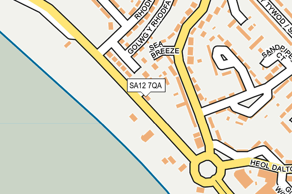 SA12 7QA map - OS OpenMap – Local (Ordnance Survey) SA12 7QA map - OS OpenMap – Local (Ordnance Survey)