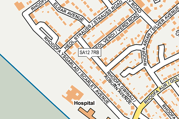 SA12 7RB map - OS OpenMap – Local (Ordnance Survey) SA12 7RB map - OS OpenMap – Local (Ordnance Survey)