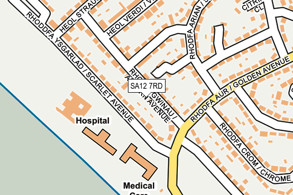 SA12 7RD map - OS OpenMap – Local (Ordnance Survey) SA12 7RD map - OS OpenMap – Local (Ordnance Survey)