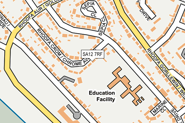 SA12 7RF map - OS OpenMap – Local (Ordnance Survey)