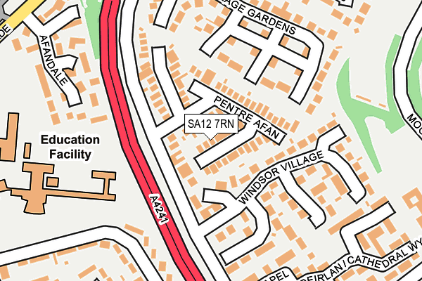 SA12 7RN map - OS OpenMap – Local (Ordnance Survey) SA12 7RN map - OS OpenMap – Local (Ordnance Survey)