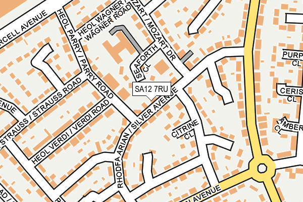 SA12 7RU map - OS OpenMap – Local (Ordnance Survey) SA12 7RU map - OS OpenMap – Local (Ordnance Survey)