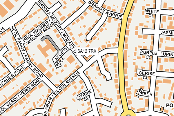 SA12 7RX map - OS OpenMap – Local (Ordnance Survey)
