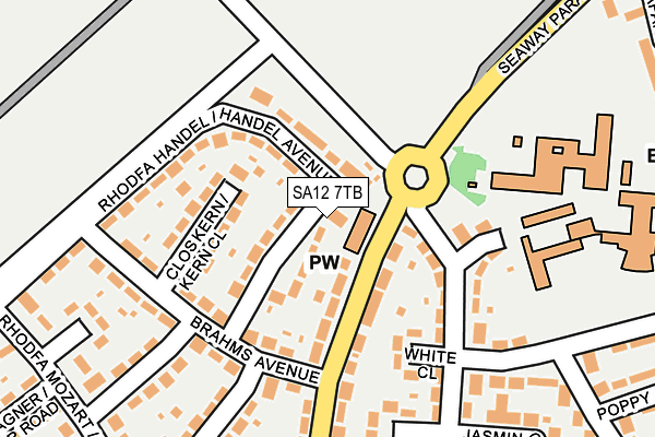 SA12 7TB map - OS OpenMap – Local (Ordnance Survey) SA12 7TB map - OS OpenMap – Local (Ordnance Survey)