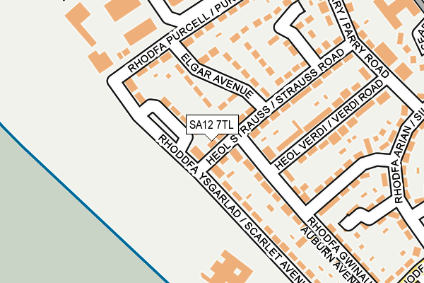 SA12 7TL map - OS OpenMap – Local (Ordnance Survey) SA12 7TL map - OS OpenMap – Local (Ordnance Survey)