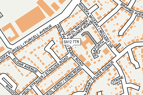 SA12 7TR map - OS OpenMap – Local (Ordnance Survey) SA12 7TR map - OS OpenMap – Local (Ordnance Survey)