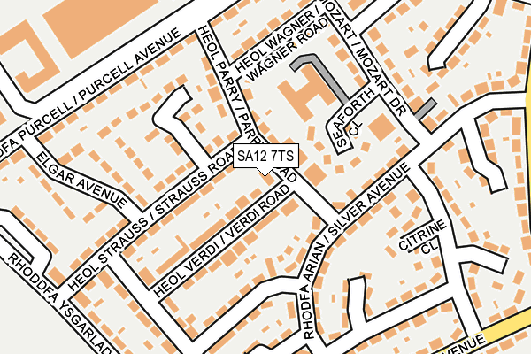 SA12 7TS map - OS OpenMap – Local (Ordnance Survey) SA12 7TS map - OS OpenMap – Local (Ordnance Survey)