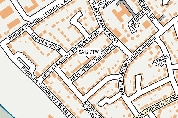 SA12 7TW map - OS OpenMap – Local (Ordnance Survey) SA12 7TW map - OS OpenMap – Local (Ordnance Survey)
