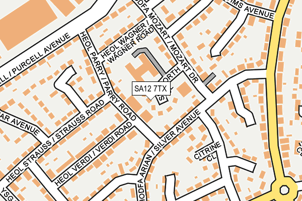 SA12 7TX map - OS OpenMap – Local (Ordnance Survey) SA12 7TX map - OS OpenMap – Local (Ordnance Survey)