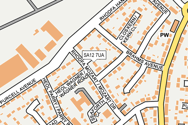 SA12 7UA map - OS OpenMap – Local (Ordnance Survey) SA12 7UA map - OS OpenMap – Local (Ordnance Survey)