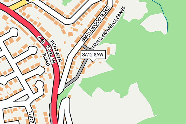 SA12 8AW map - OS OpenMap – Local (Ordnance Survey) SA12 8AW map - OS OpenMap – Local (Ordnance Survey)
