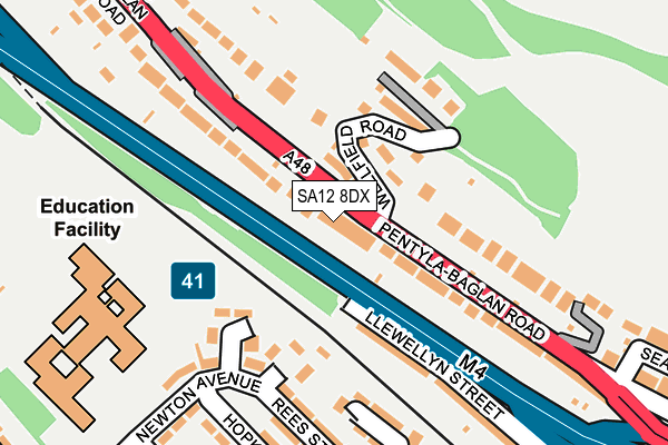 SA12 8DX map - OS OpenMap – Local (Ordnance Survey) SA12 8DX map - OS OpenMap – Local (Ordnance Survey)