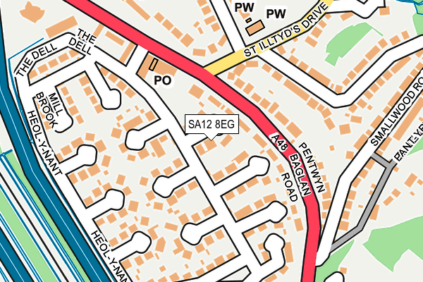 SA12 8EG map - OS OpenMap – Local (Ordnance Survey) SA12 8EG map - OS OpenMap – Local (Ordnance Survey)