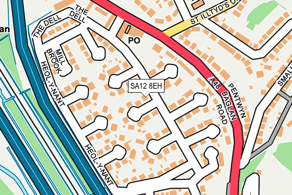 SA12 8EH map - OS OpenMap – Local (Ordnance Survey) SA12 8EH map - OS OpenMap – Local (Ordnance Survey)