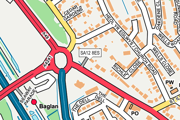 SA12 8ES map - OS OpenMap – Local (Ordnance Survey) SA12 8ES map - OS OpenMap – Local (Ordnance Survey)