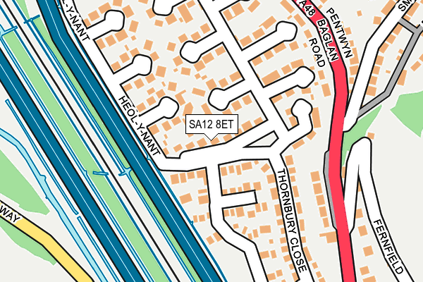 SA12 8ET map - OS OpenMap – Local (Ordnance Survey) SA12 8ET map - OS OpenMap – Local (Ordnance Survey)
