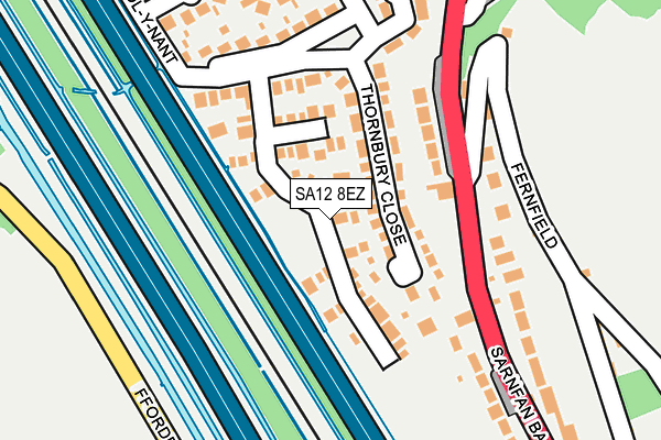 SA12 8EZ map - OS OpenMap – Local (Ordnance Survey) SA12 8EZ map - OS OpenMap – Local (Ordnance Survey)