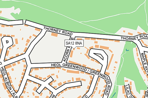 SA12 8NA map - OS OpenMap – Local (Ordnance Survey) SA12 8NA map - OS OpenMap – Local (Ordnance Survey)